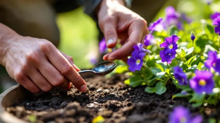 Het ‘lepel-geheim’: de onverwachte reden waarom viooltjes blijven bloeien door dit voorwerp in de grond